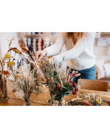 Atelier miroir fleurs séchées