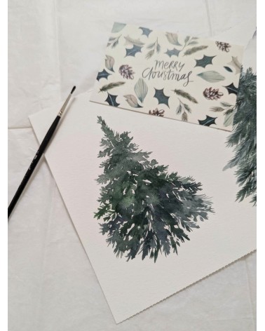 Initiation à l'aquarelle - cartes de Noël